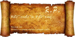 Rózsás Péter névjegykártya