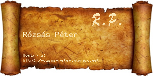 Rózsás Péter névjegykártya